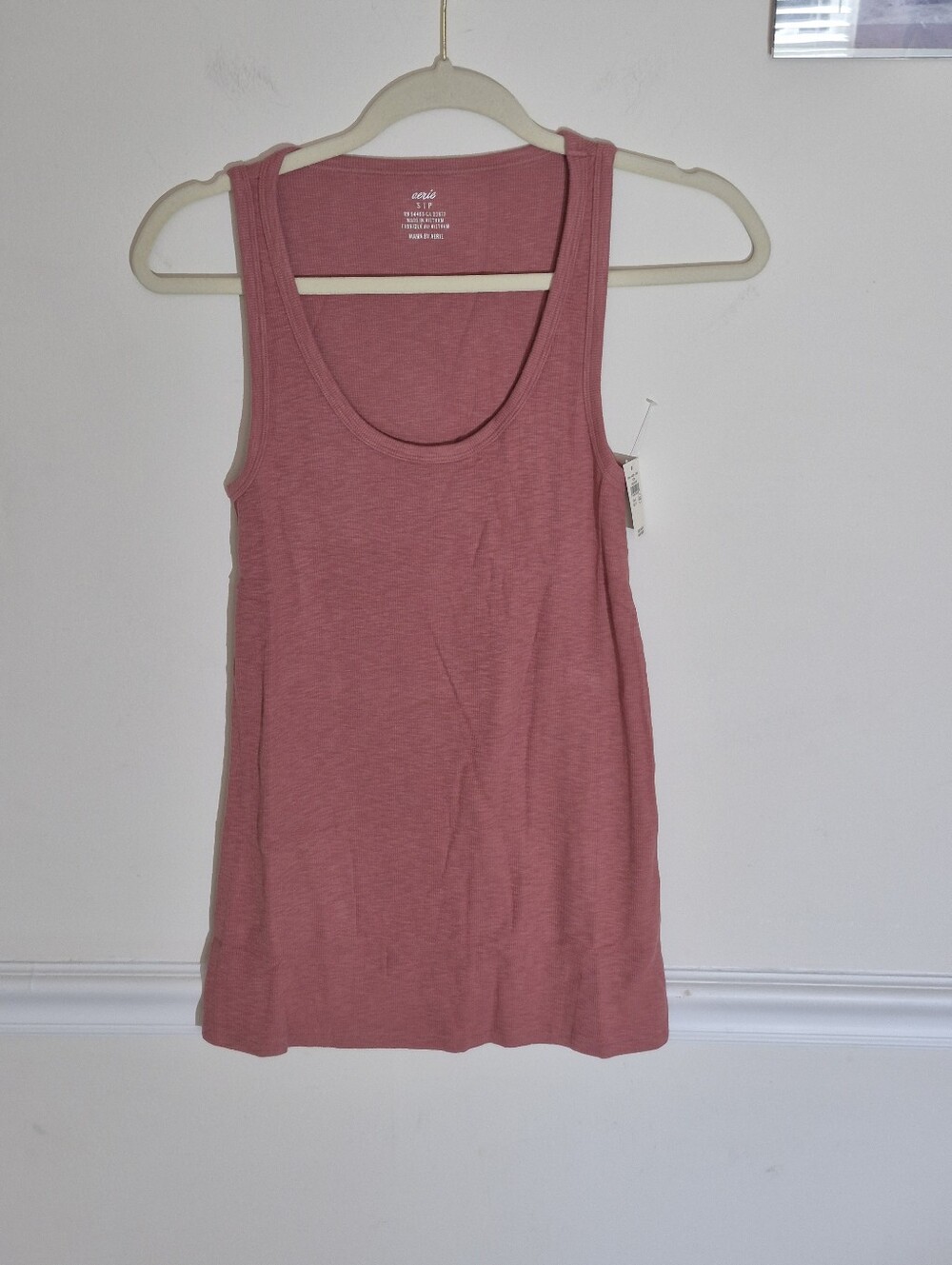AERIE scoop Neck Ribbed Tank Top - Dusty Rose
